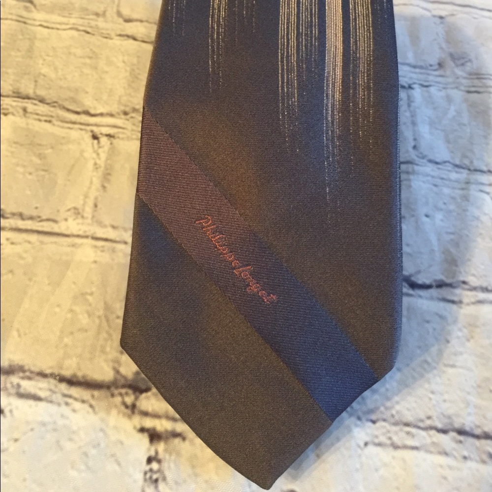 VINTAGE PHILIPPE LONGET GREY PATTERN TIE